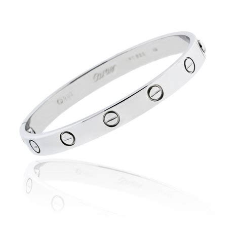 silver love bracelet cartier|cartier love bracelet silver price.